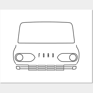 Ford Econoline classic van outline graphic (black) Posters and Art